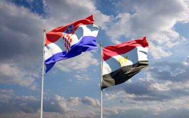Flags of Egypt and Croatia.