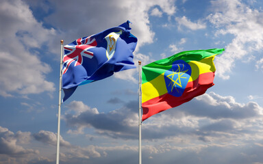 Flags of Ethiopia and Anguilla.