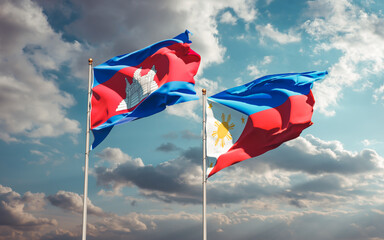 Flags of Philippines and Cambodia.