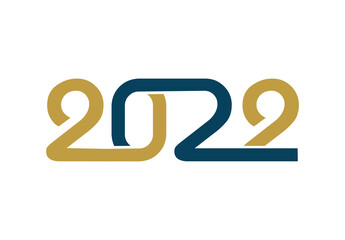 Happy new year 2022 text design for your seasonal holidays banners. Flyers, greetings, invitations, 2022 Vector illustration. Isolated on white background.