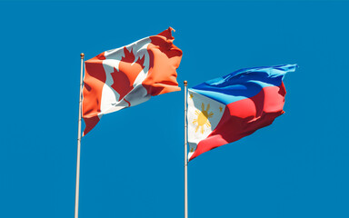 Flags of Philippines and Canada.