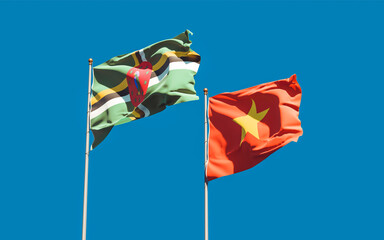 Flags of Vietnam and Dominica.