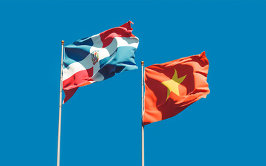 Flags of Vietnam and Dominican Republic.