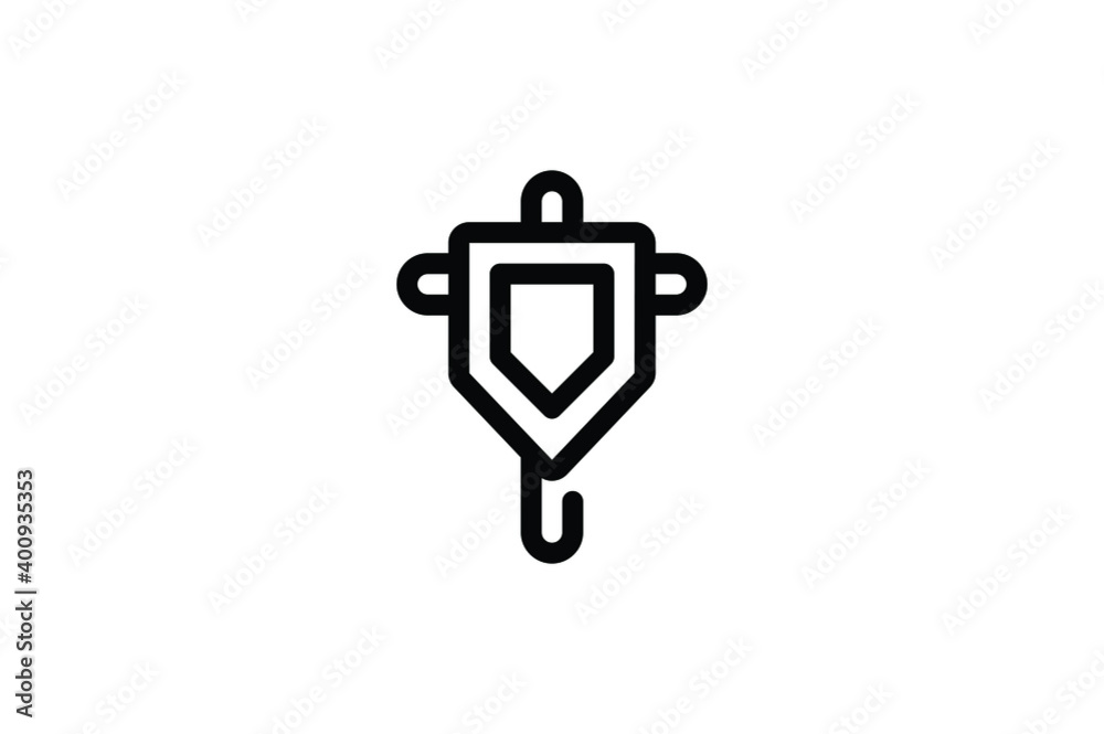 Sticker viking outline icon - shield