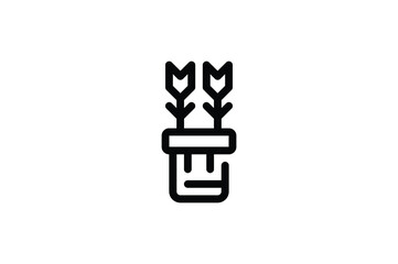 Viking Outline Icon - Quiver