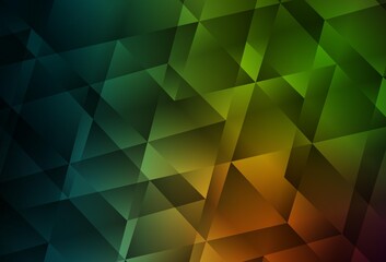 Fototapeta premium Dark Green, Red vector abstract polygonal pattern.