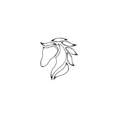 horse illustration logo icon di design with vintage style