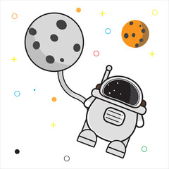 outer space astronaut vector illustration