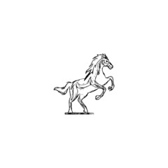 horse illustration logo icon di design with vintage style