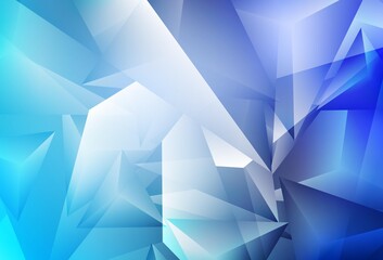 Obraz premium Light BLUE vector background with triangles.