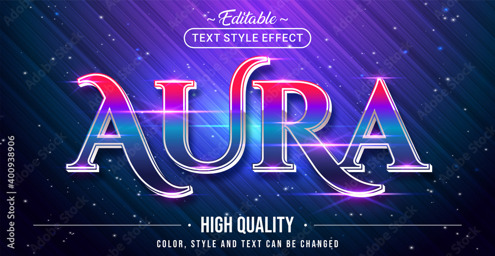 Aufkleber Editable text style effect - Gradient Aura text style theme.