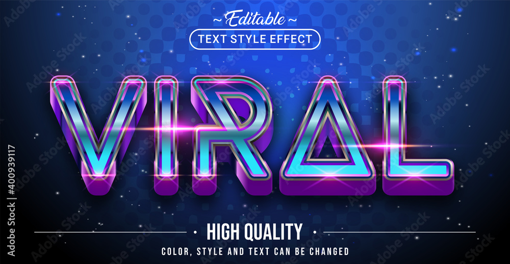 Poster Editable text style effect - Colorful Viral text style theme.