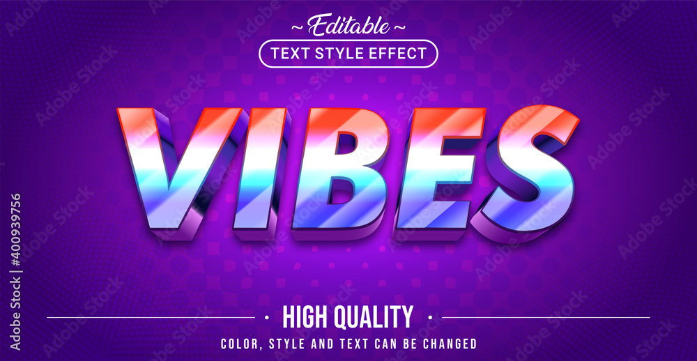 Poster Editable text style effect - Gradient Vibes text style theme.