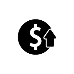 cost reductions icon, decrease icon, increase icon vector symbol