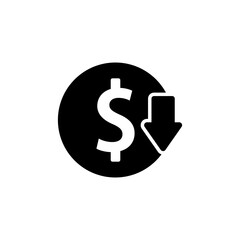 cost reductions icon, decrease icon, increase icon vector symbol