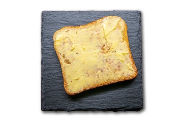 a delicious fresh bread with herb cream for the breakfast