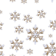 Snowflake pattern seamless. Christmas pattern on white background. Winter decor. New Year backdrop