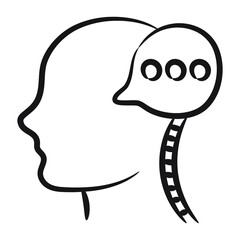 
An icon of self talk in doodle design
