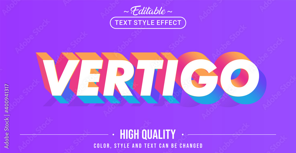 Poster Editable text style effect - Vertigo Minimalism text style theme.