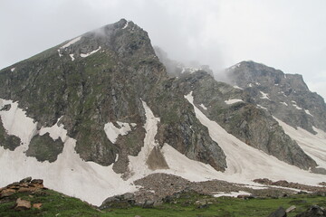 trekking  and hiking on snow mountains of Kashmir 