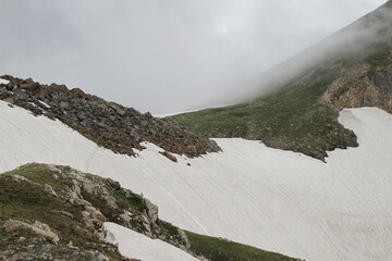 trekking  and hiking on snow mountains of Kashmir 