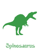Spinosaurus Dinosaur Vector illustration silhouette. dark green dinosaurs, kids dinosaur name prints dark green, boys bedroom wall art, dino room, kids dinosaur posters.