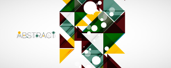 Geometric abstract background. Techno color triangle shapes. Vector illustration for covers, banners, flyers and posters and other designs