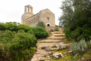 romanesque church of Sant Miquel de Olerdola, Barcelona province, Catalonia, Spain