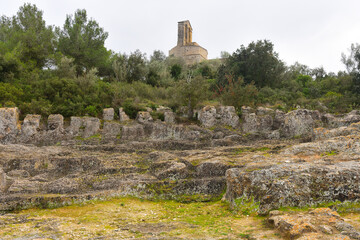 romanesque church of Sant Miquel de Olerdola, Barcelona province, Catalonia, Spain