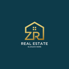 Obraz premium Letter zr home logo for real estate