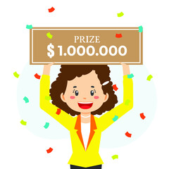 Lucky Girl win Money Prize