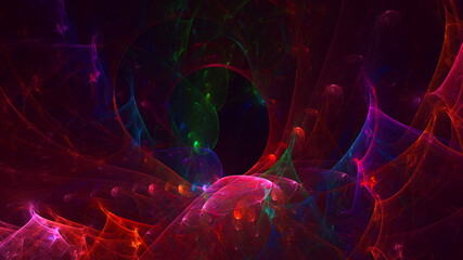 3D rendering abstract colorful fractal light background