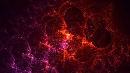 3D rendering abstract colorful fractal light background