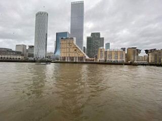 A view of London from the River Thames