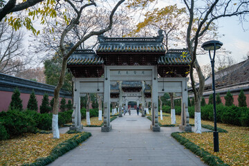 King Qian’s temple, the historic landmark in Hangzhou, China.