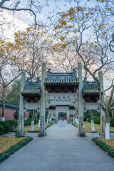 King Qian’s temple, the historic landmark in Hangzhou, China.