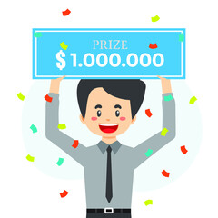 Lucky Man win Money Prize