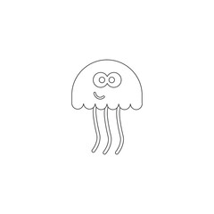 sympathetic jellyfish icon on white background