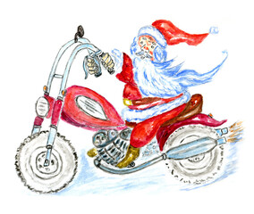 Santa on scooter art