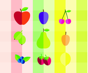 Fruit on Canaph fabric. The motif for jam, marmite, compote.