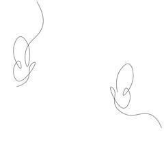Butterfly animal line drawing, vector illustration