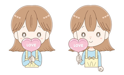 ルビーチョコレートを手に持った女の子1