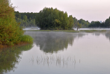 Fototapeta na wymiar River Bank in the early morning