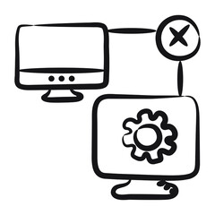 
A doodle icon of connection error in modern editable style
