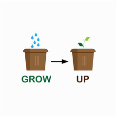 growing plant on pot illustration vector