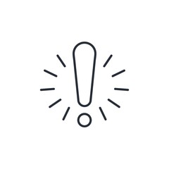 Exclamation mark. Signal attention. Vector linear icon on white background.