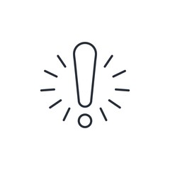 Obraz premium Exclamation mark. Signal attention. Vector linear icon on white background.