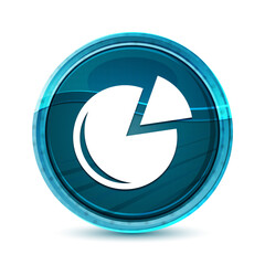 Graph icon elegant glass blue round button vector design illustration