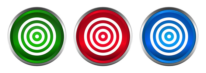 Target icon supreme round button set design illustration