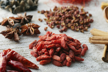 中華料理の香辛料とスパイスと中華素材